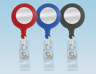 Badge Reel with belt clip red